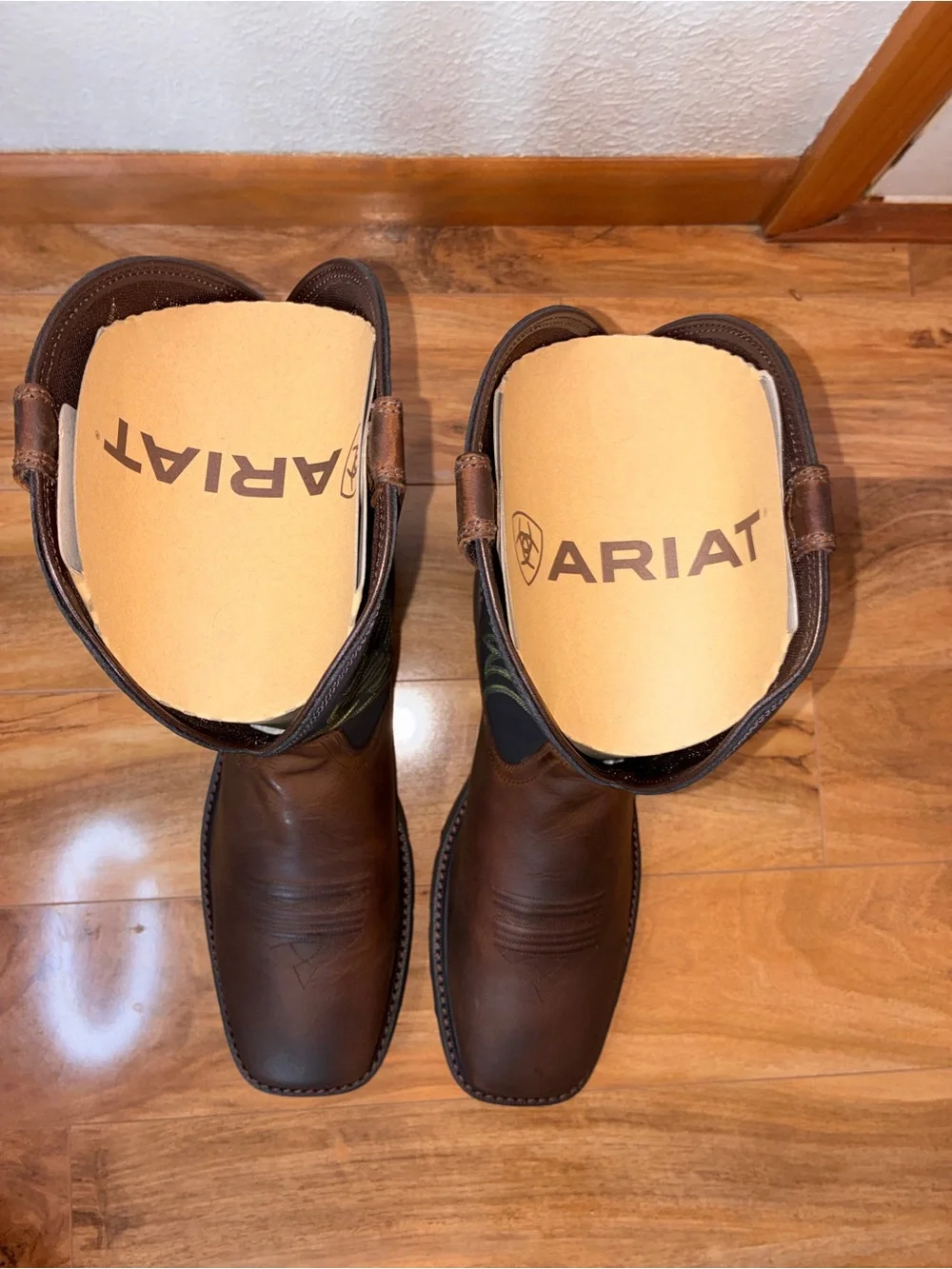 Ariat Men’s Harvester Pull-On Work Boots, brown/black - size 14 EE (wide)